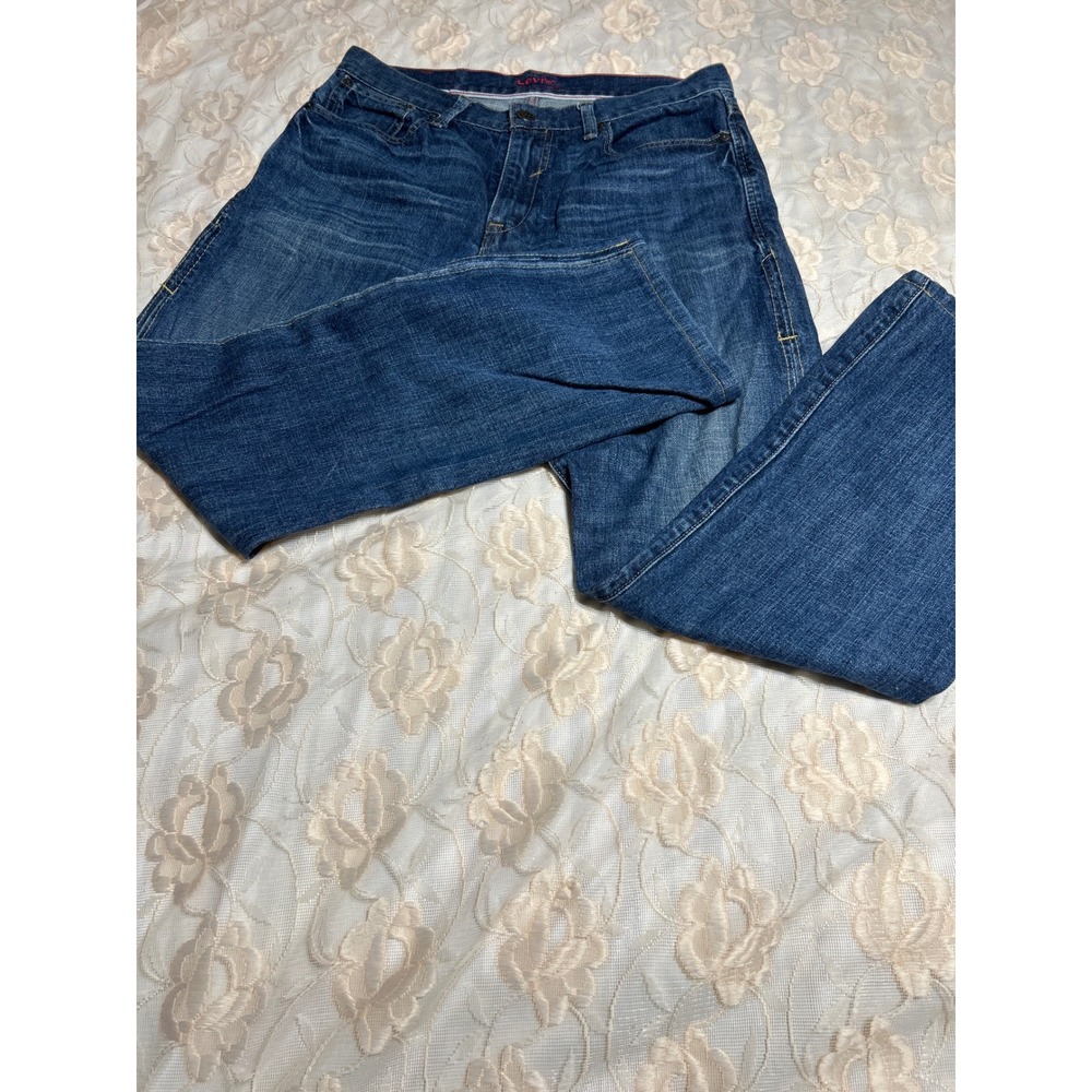 Levis 514 Straight Leg Blue Denim Jeans Mens W32‎ L34 Medium Wash 00514-0402